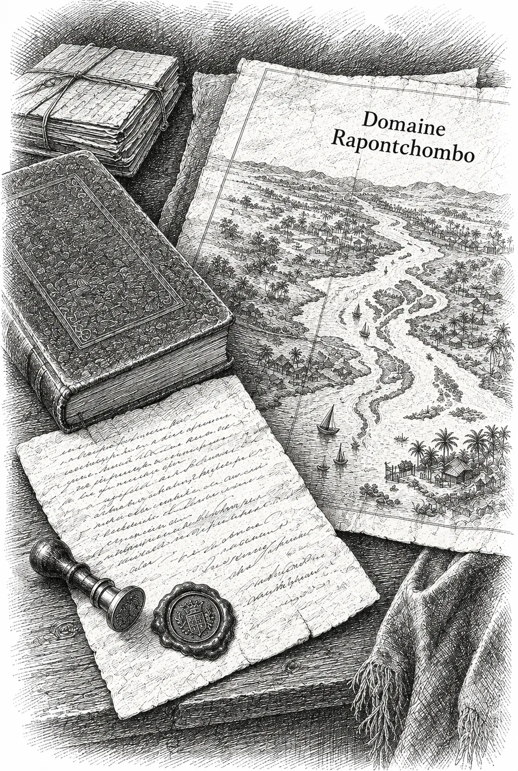 Archives familiales et carte du Domaine Rapontchombo