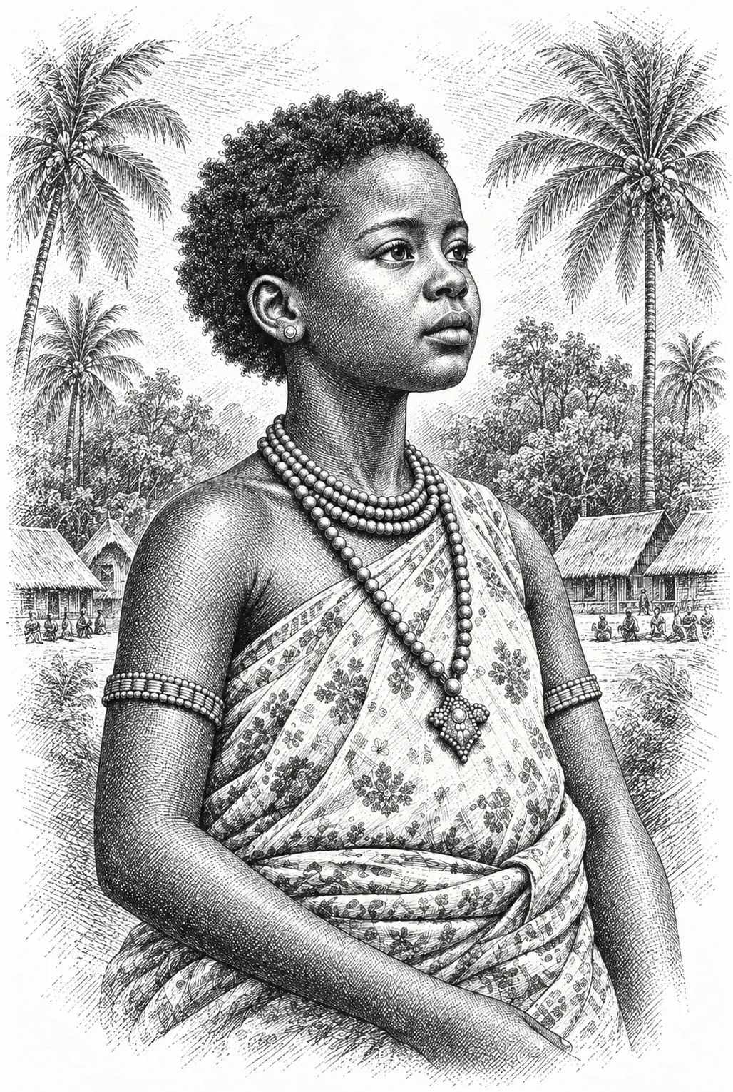Portrait de la jeune princesse Marie-Anne Ankombie Rapontchombo