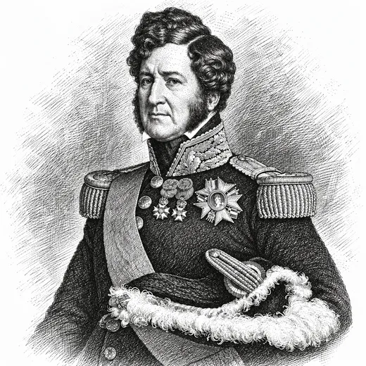 Gravure de Louis-Philippe, roi des Français, en uniforme avec le grand cordon de la Légion d’honneur